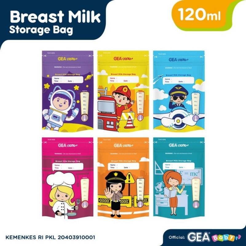 GEA Baby Kantong Asi 120ml Breastmilk Storage Safari Edition