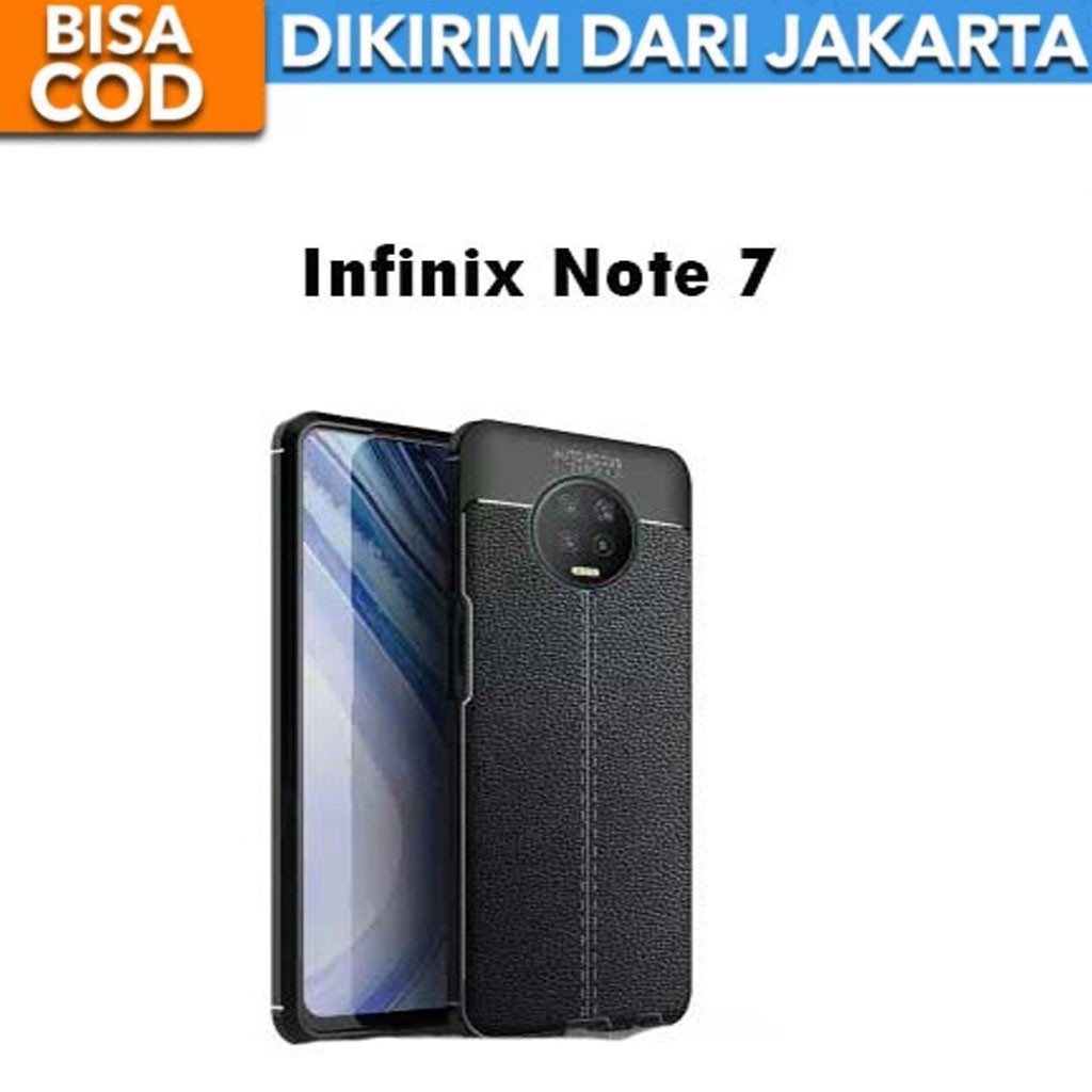 Case Auto Focus Infinix Note 7 Leather Experience SoftCase Slim Ultimate / Casing Kulit