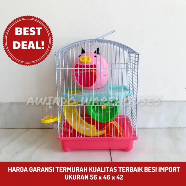 KANDANG HAMSTER JYS11# - Rumah Kandang Hamster Sugar Glider Landak Mini Tempat Tidur Main Hamster