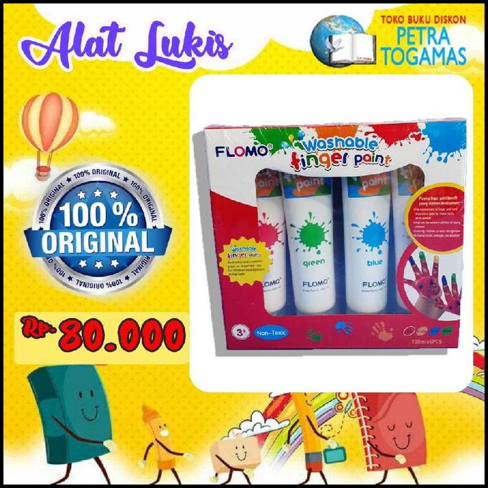 

Cat Alat Melukis Lukis Warna Anak Flomo Washable Kids Finger Paint Ori