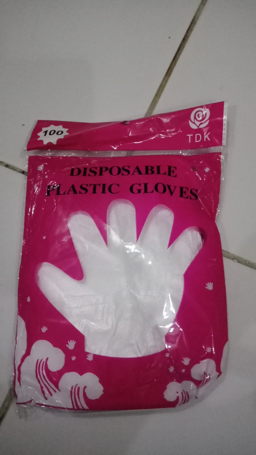 100pcs Sarung Tangan Plastik Bening Transparan