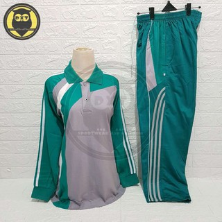 Setelan Olahraga Wanita Pria Lengan Panjang / Baju Senam Wanita 1 Set / Kaos Olahraga Setelan