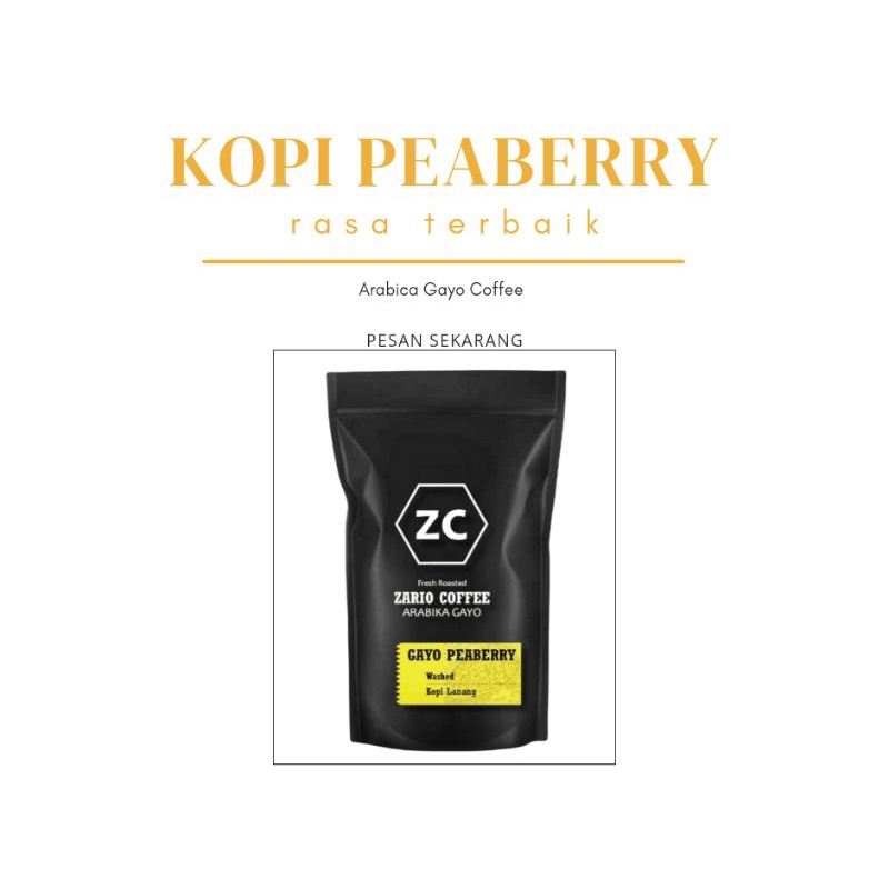

Kopi Gayo Arabika Peaberry Kopi Lanang 250g