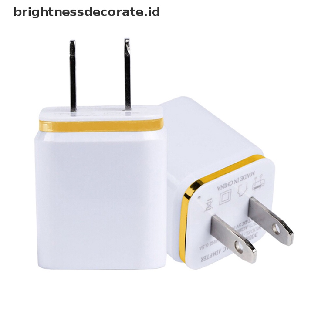 Adapter Power Charger Dual USB 5V2.1A / 1A Untuk iPhone / Samsung