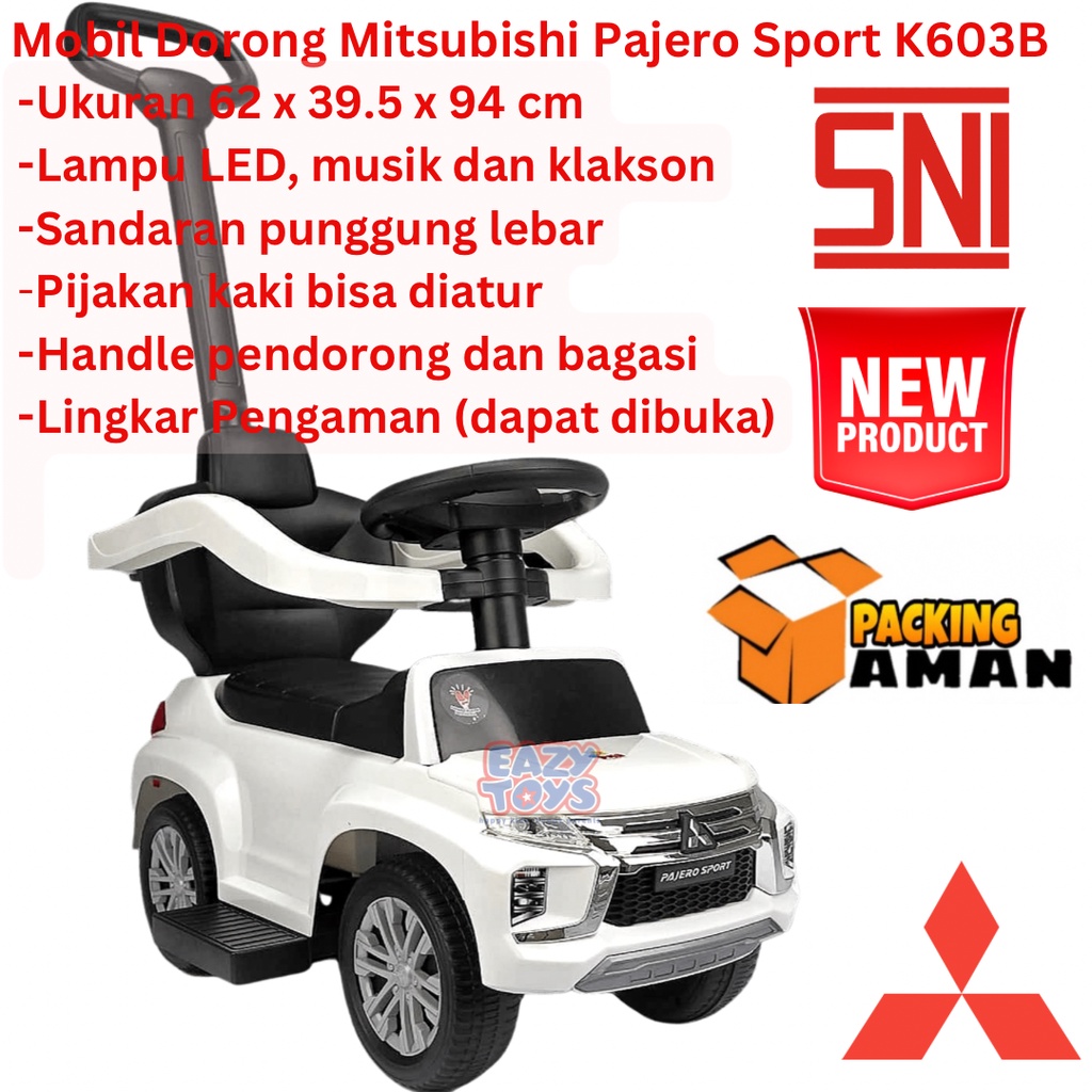 Mobil Anak Bisa Dinaiki Mitsubishi Pajero Sport Mainan Mobil Dorong Anak Ada Lampu Suara K603 / K603B