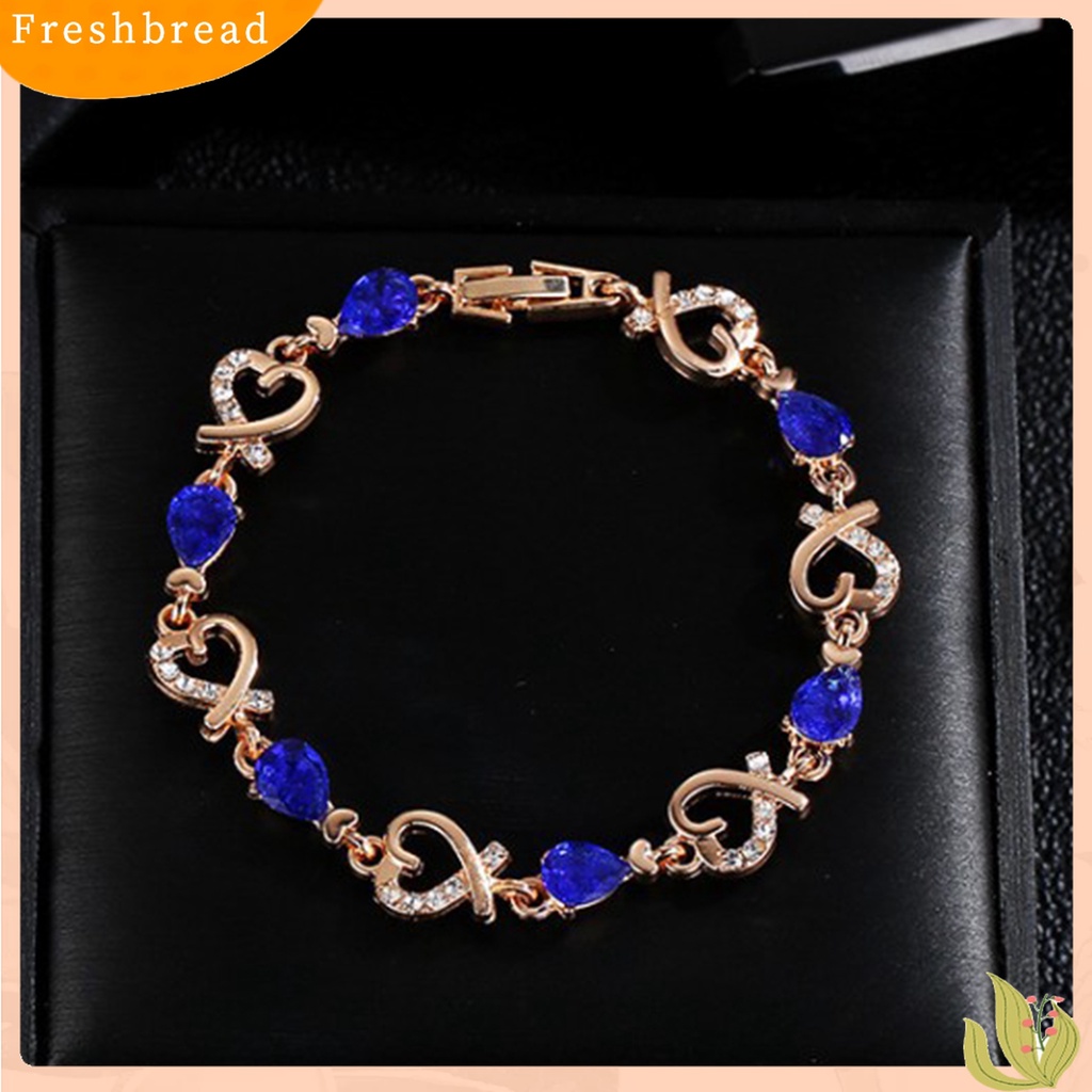 Terlaris Heart Hollow Women Bracelet Zinc Alloy Colorful Rhinestone Chain Bracelet Jewelry Accessory