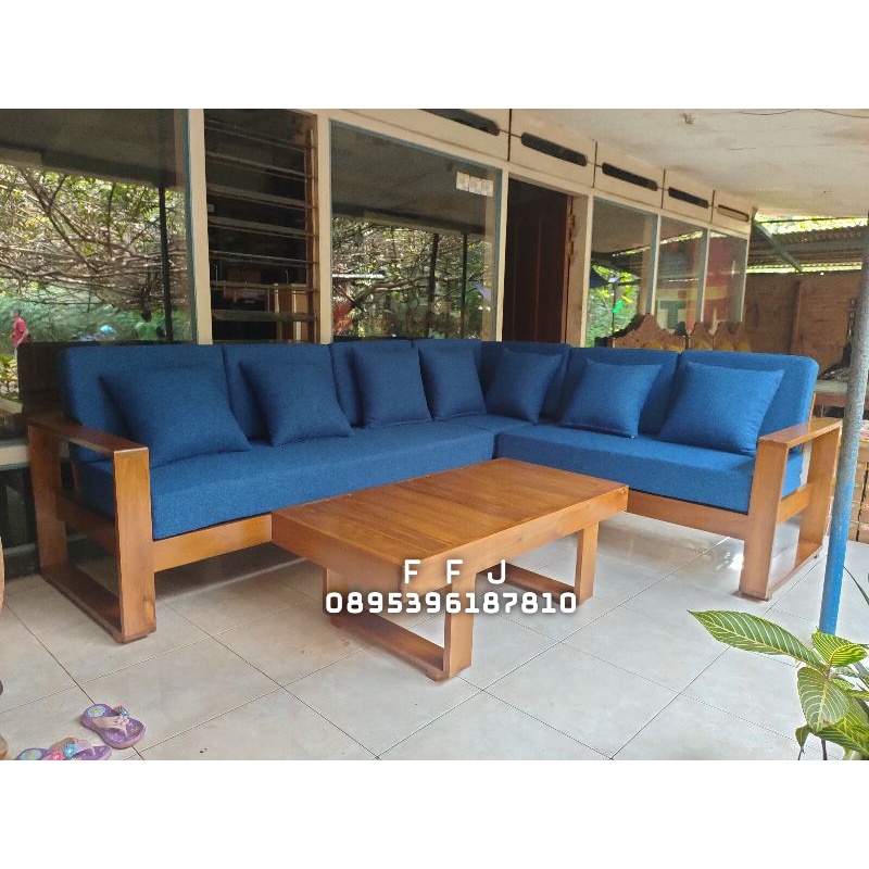 Set Kursi Tamu Sofa Minimalis /Set Kursi Meja Tamu/Set Kursi Sofa  tamu sudut jati minimalis modern