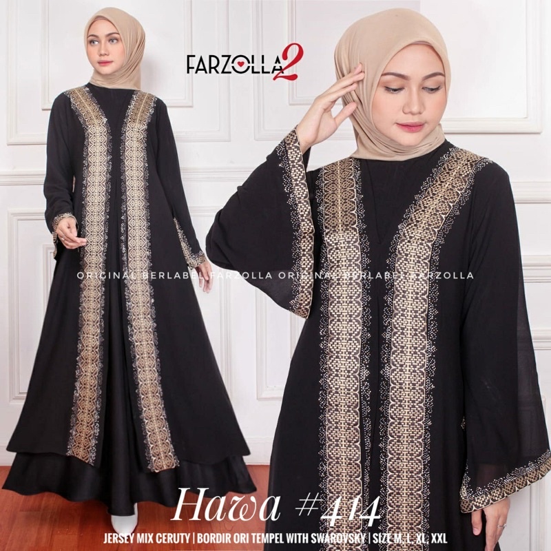 Abaya Turkey | Hawa #414 | Busana Arab Muslimah Original by Farzolla