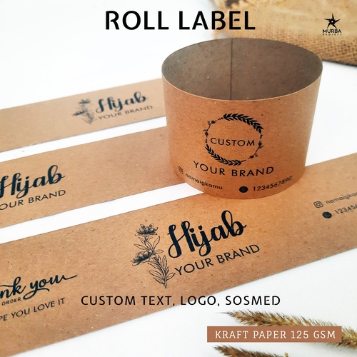 

Roll Label Hijab | Roll Produk custom isi 50 pcs | roll produk