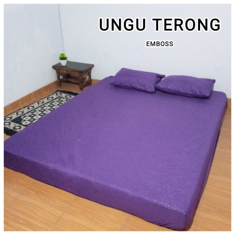 SPREI SET Polos Ungu Terong HOMEMADE MURAH