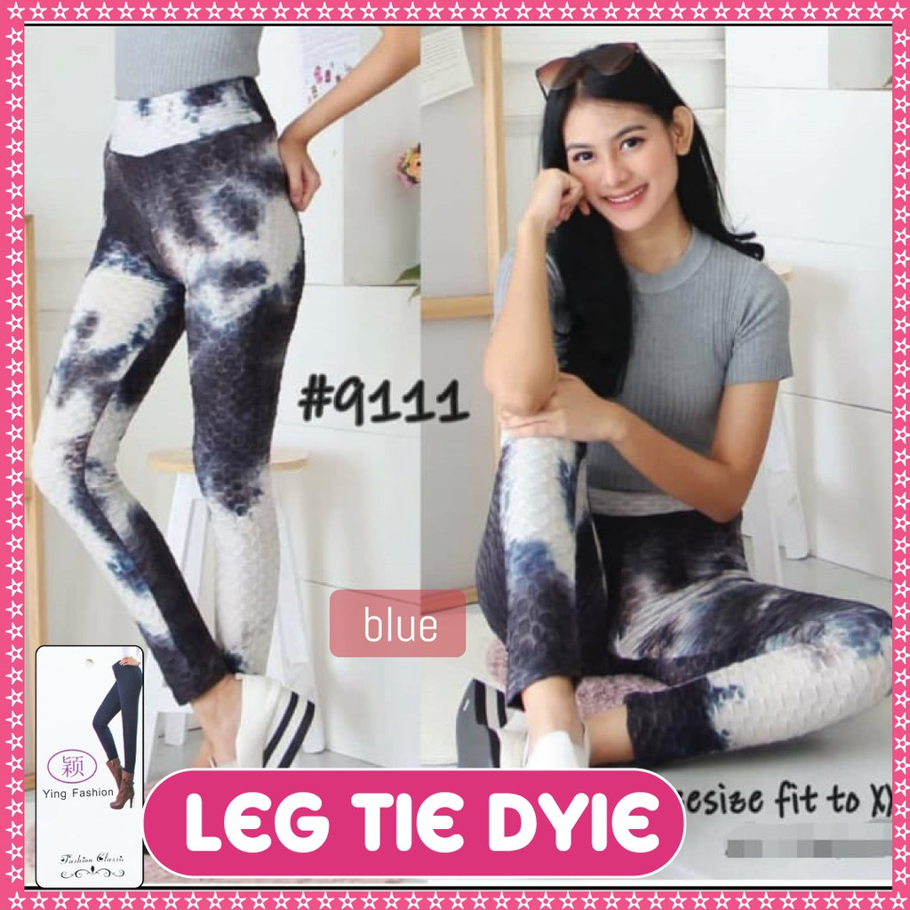 Legging TIE DYIE Yoga TD9110 Polos Legging Olahraga Gym Pinggang Tinggi Celana Yoga / ying fashion