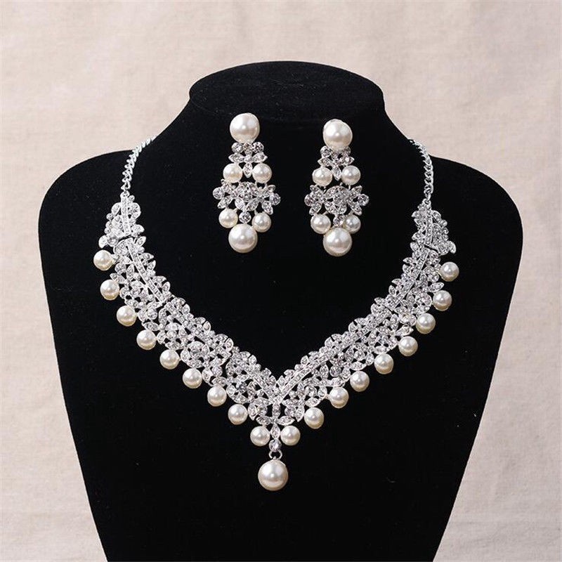 Tiny Jewelry Set - Mahkota Anting Kalung - Aksesoris Pengantin - Bridal Crown Korea