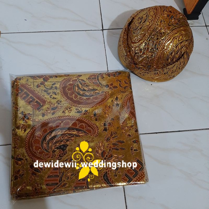 Set Jarik + Blangkon Prodo Full, Motif Semen Romo