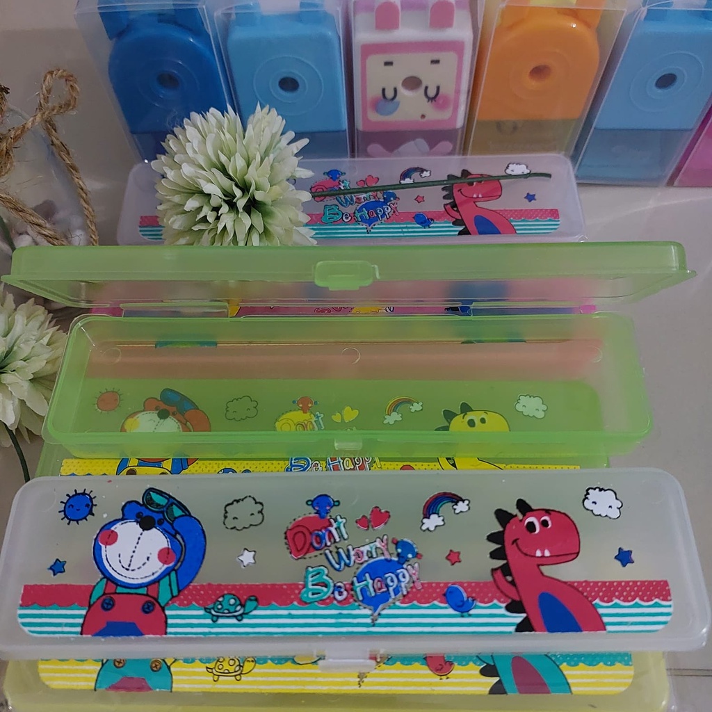 

Kotak pensil plastik transparan size 19 x 5 x 2.5 cm