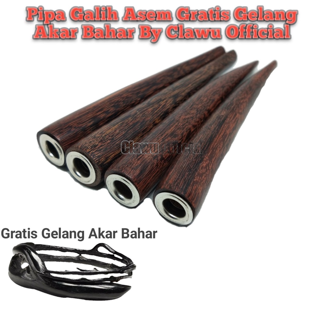 COD Pipa Once Galih Asem Panjang 12cm Gratis Gelang Akar Bahar