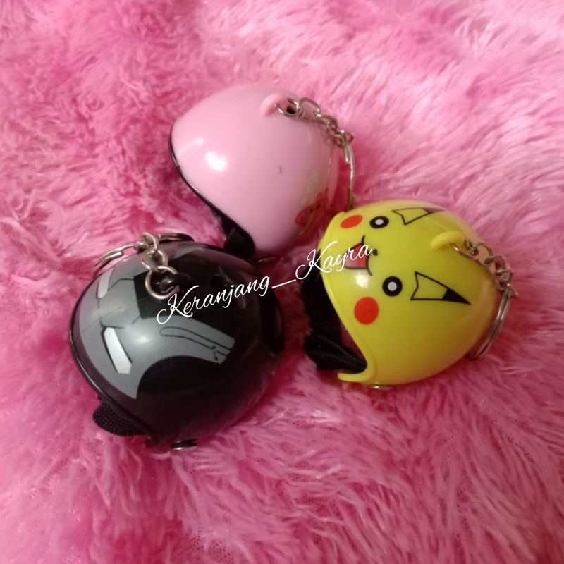 Gantungan kunci unik lucu bayi pakai helm murah COD-helm saja
