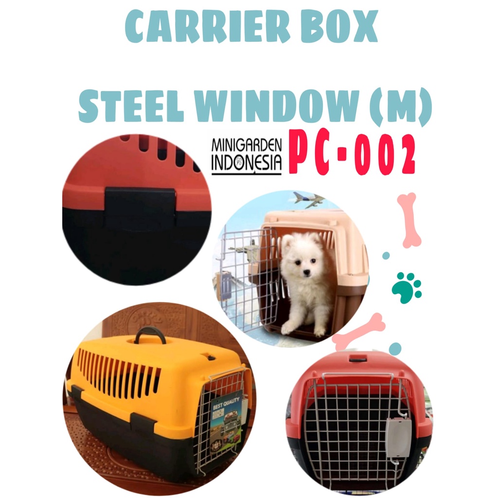 CARRIER BOX M PC-002 pet cargo kennel box kandang travel anjing kucing - BUBBLE+DUS