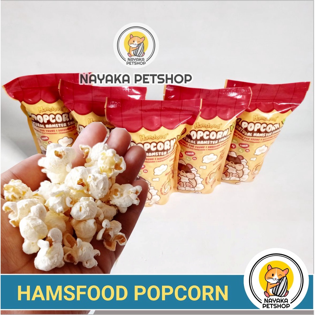 Hamsfood Popcorn Hamster 25gr Pakan Cemilan Makanan Snack Extra Food Jagung Berondong