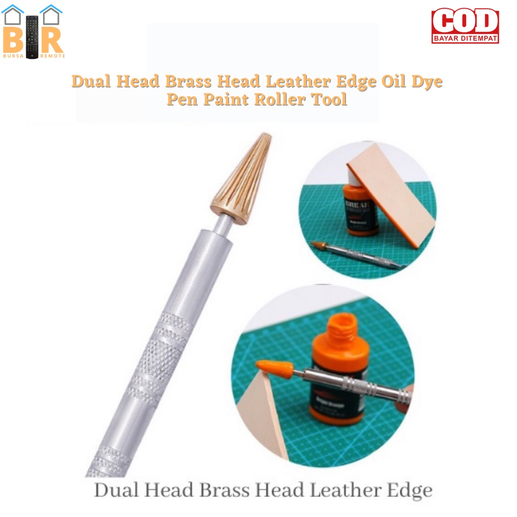 Dual Head Brass Head Leather Edge Oil Dye Pen Paint Roller Tool