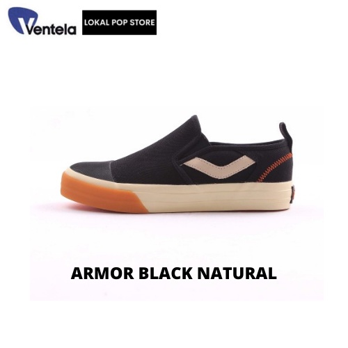 Sepatu Ventela Armor Black Natural -  Ventela Slip on