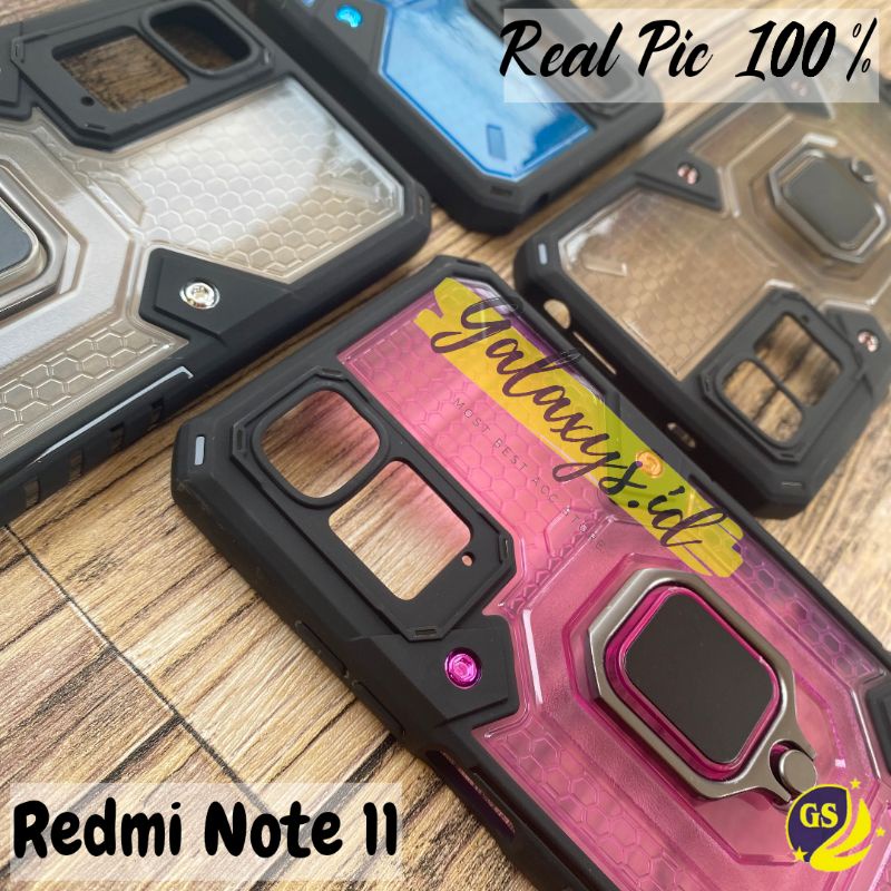 CASE XIAOMI REDMI NOTE 11 4G  / REDMI NOTE 11 PRO 5G 2022 HARDCASE IRON WARRIOR RING SPACE CAPSULE ARMOR CASING