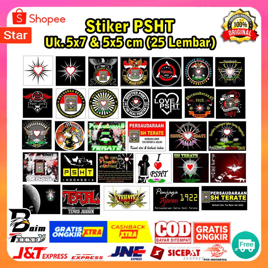 Terlaris Terlengkap Komplit Stiker Aneka Ragam Gambar Pencak Silat PSHT 1922 Sticker Wall Dinding SH