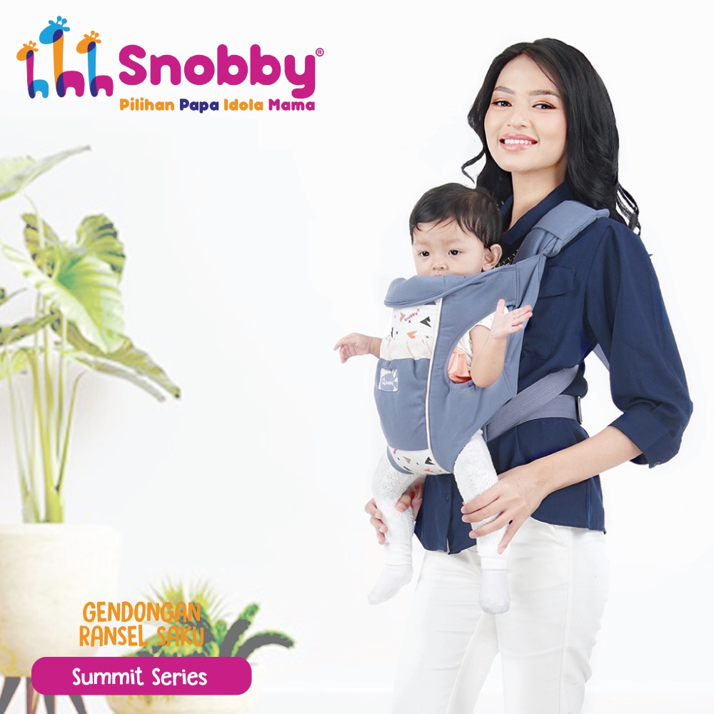 Snobby Gendongan Depan Bayi Ransel Saku Print Baby Carrier 2 Posisi Berry Mart