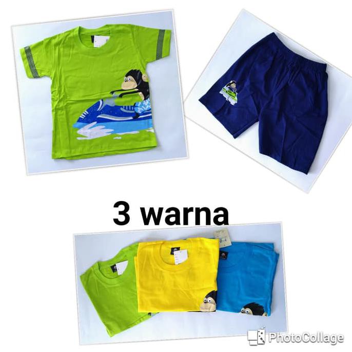 Baju Setelan Anak Laki Laki Cool Monkey On Jetski Bahan Katun