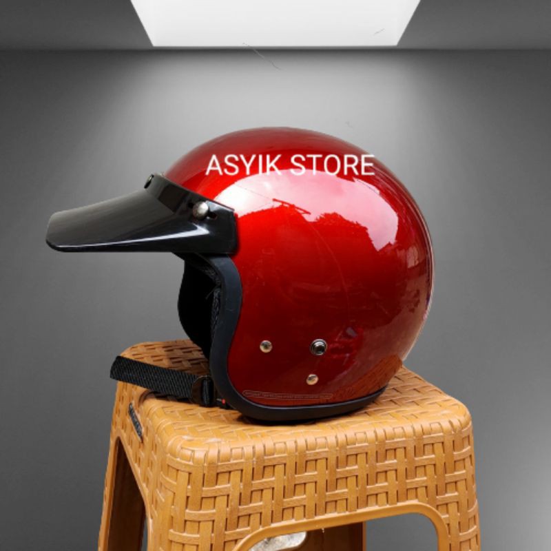 HELM BOGO MERAH MAROON PET TOPI PANJANG' PRIA WANITA DEWASA ORIGINAL SNI