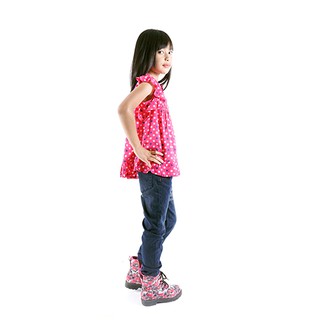 KIDS ICON Baju Anak Perempuan Polka Lace Detail Shirt KIDS ICON Baju Anak Perempuan Polka Lace Detail Shirt