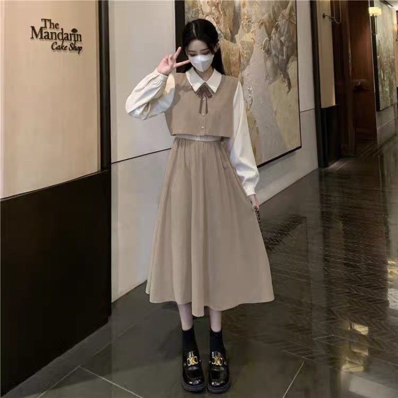 DRESS STUDENT KOREAN STYLE VINTAGE DRESS M110