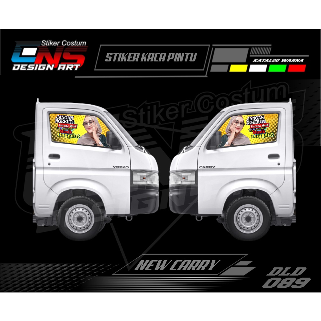 Stiker Kaca Pintu Depan One Way New Carry Pick Up Sticker Cewek Keren Sticker Print Variasi Gambar C