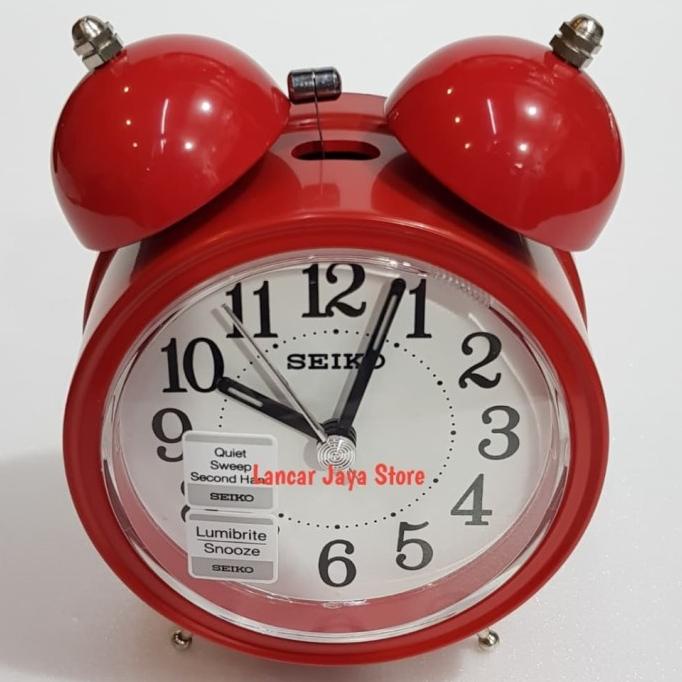 BISA COD Seiko Alarm Clock QHK035R / Jam Weker Lonceng QHK035 Merah