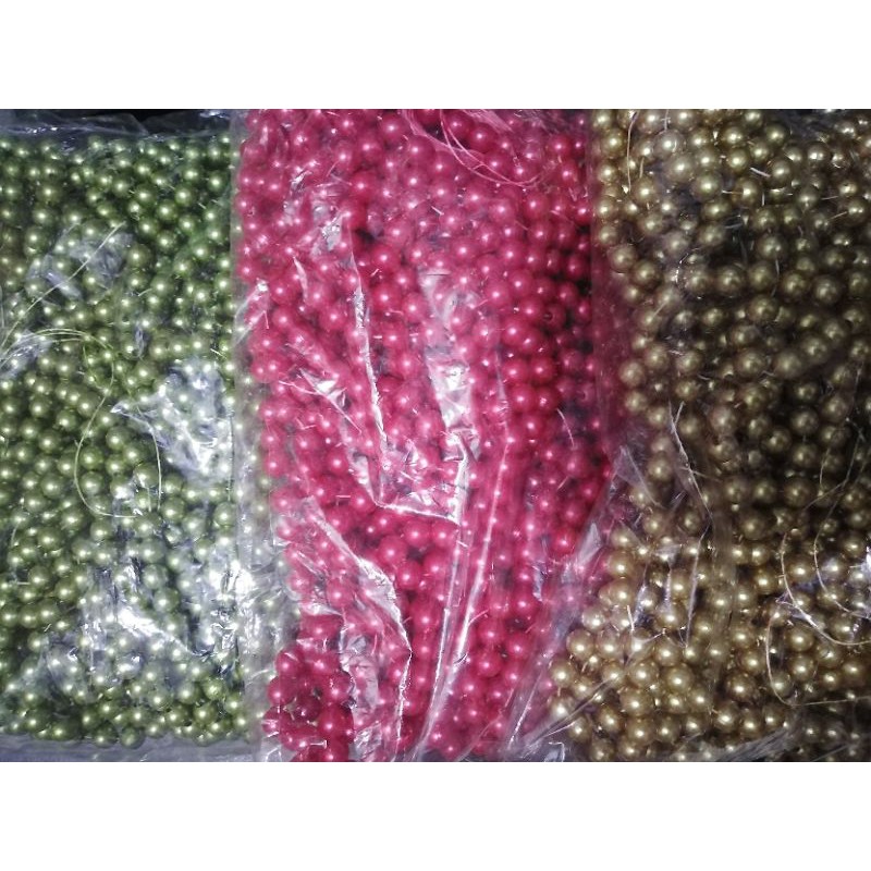 Manik Mote mutiara sintetis 8mm 6 mm per 50 gr  putih dan warna