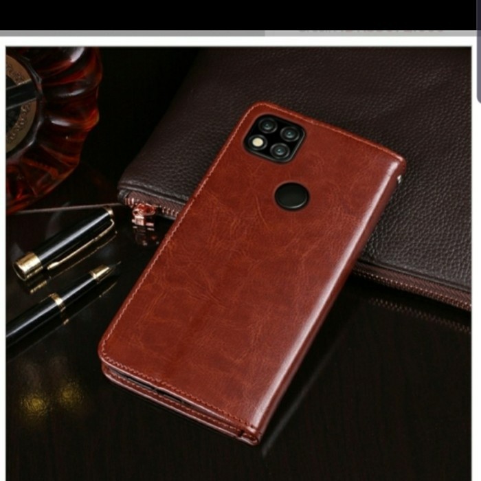 REDMI 9T 9 9A 9C NOTE 9 NOTE 9 PRO  K20 K20 PRO CASE FLIP LEATHER BOOK COVER BUKU KULIT SINTETIS SILIKON HITAM KARET WALLET KANCING FLIP STANDING STAND CASING COVER