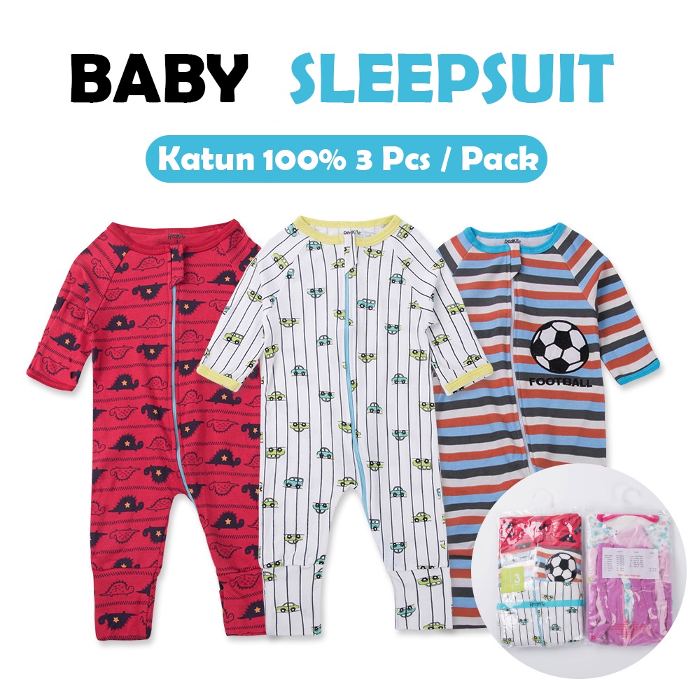 Baju Tidur Piyama Sleepsuit Bodysuit Bayi perempuan laki laki Model Lesleting Baby girl boy Import Newborn Premium Pack