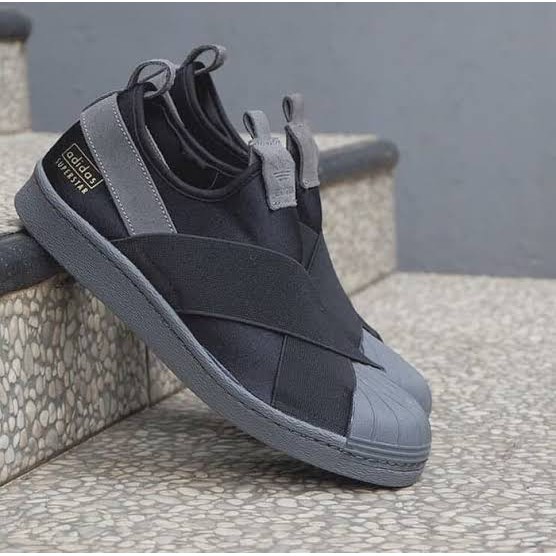 adidas superstar slip on full black original