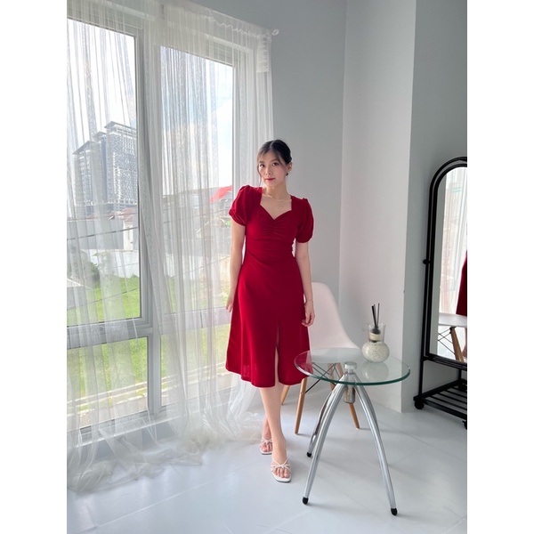 Haru Dress // Dress Polos Wanita Dress Hitam Polos Dress Merah Polos Dress Bigsize Dress Petite