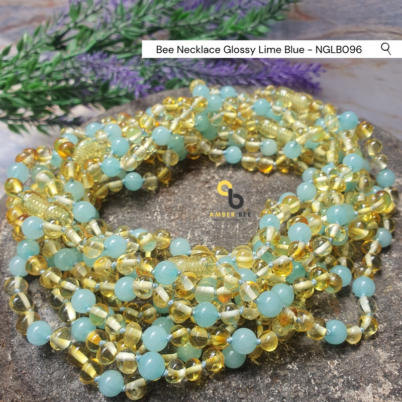 Kalung Amber Bayi &amp; Anak Premium Mix Gemstone Glossy NGLB096 By Amber Bee