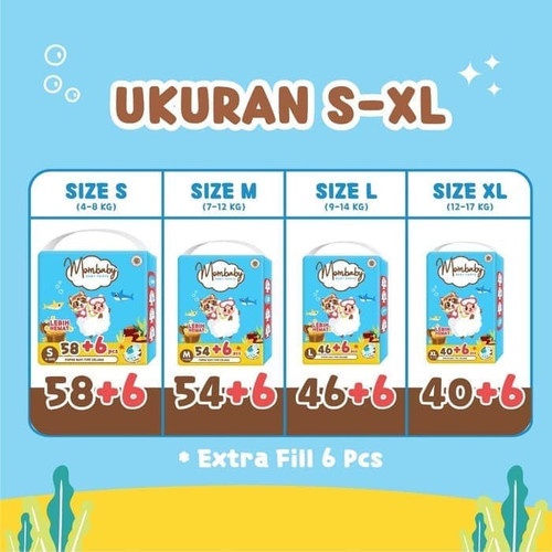 Mom baby pants pampers mega jumbo pack S54+6 / M54+6 / L40+6 / XL36+6