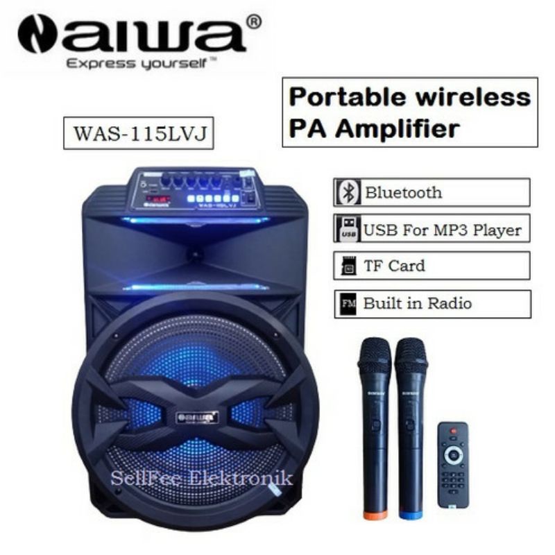Speaker portable meeting 15 inch Aiwa 115LVJ original bluetooth