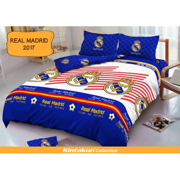 Sprei kintakun Dluxe ukuran 180x200 Real Madrid 2017 Disperse halus