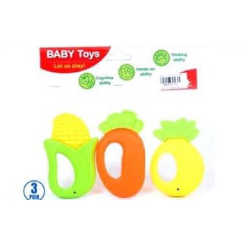 Teether Baby/Gigitan Bayi Bentuk Buah/Sayur (WARNA CERAH)