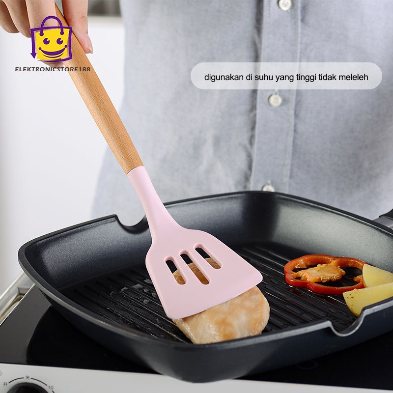 Sutil silikon Spatula Silicone sodet Alat Masak set 12pcs-7