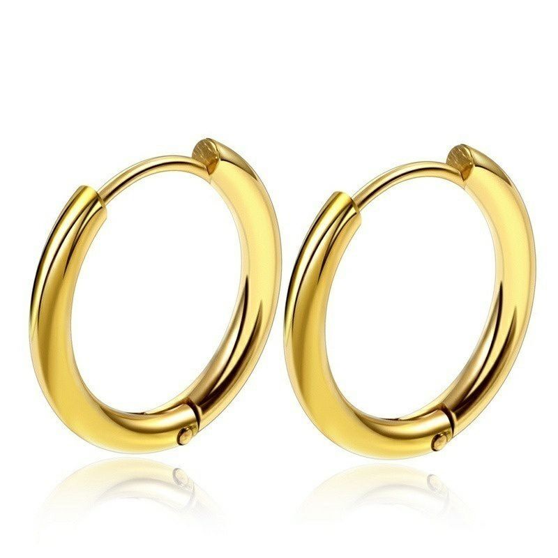 Anting Bulat Titanium Gold Silver Black Antikarat impor Anting Dewasa Anting Anak Bestseller