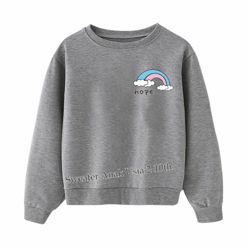 ((IB))SWEATER ANAK2 UNISEX/LOGO RAINBOW DIGITAL SABLON