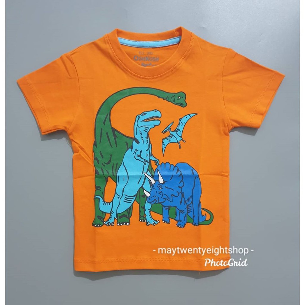 Baju Atasan Anak Laki Laki -  Kaos Dinosaurus Orange Original Oshkosh 2y