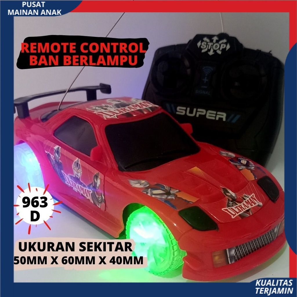 Mainan Mobil Remote Kontrol Sedan Ban Berlampu 3D Aman Digunakan Import Rc CAR Sport Racing Berlampu