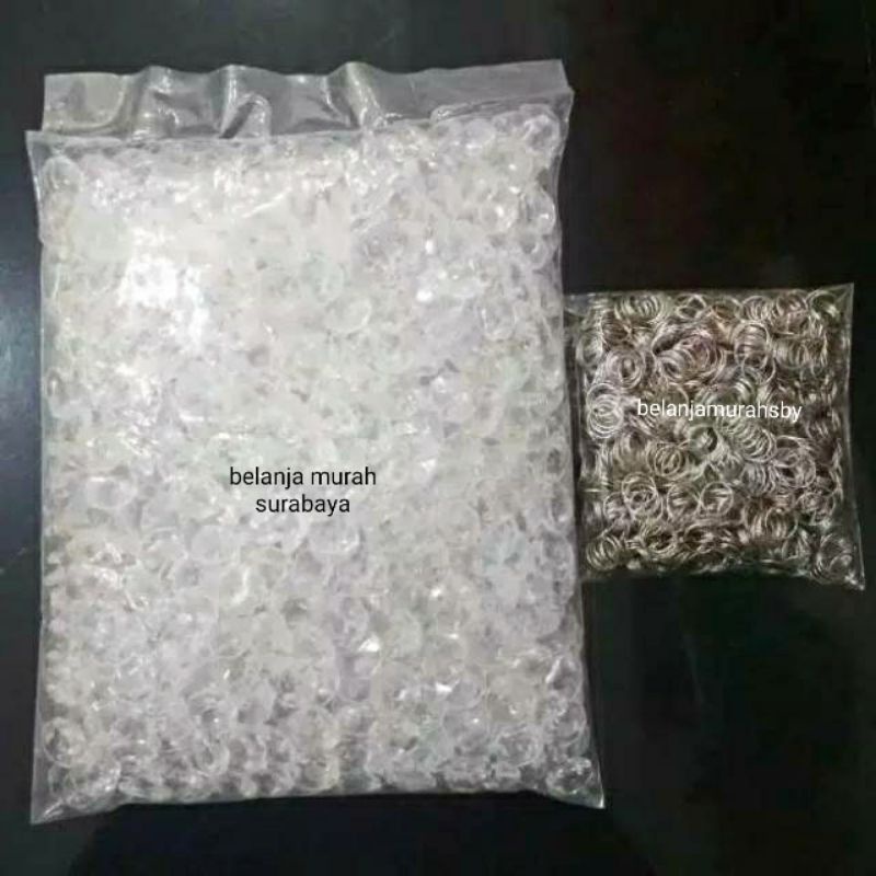 PAKET KRISTAL AKRILIK UNTUK MERONCE / KRISTAL AKRILIK + RING / KRISTAL AKRILIK KILOAN