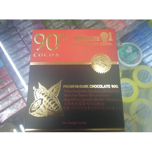 

COKELAT DELICACAO 90% PREMIUM DARK CHOCOLATE 4 25G